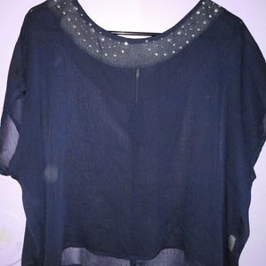 Navy Blue see through shirt 💙